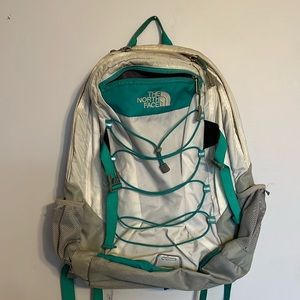 North Face White Teal Borealis Travel Backpack